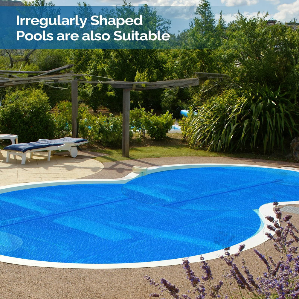 Round Solar Pool Cover Heavy Duty Bubble Blanket Blue