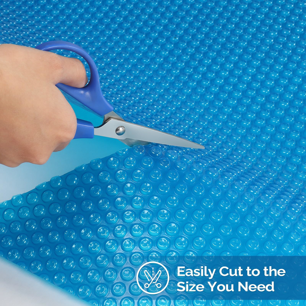 Rectangle Solar Pool Cover Heavy Duty Bubble Blanket Blue