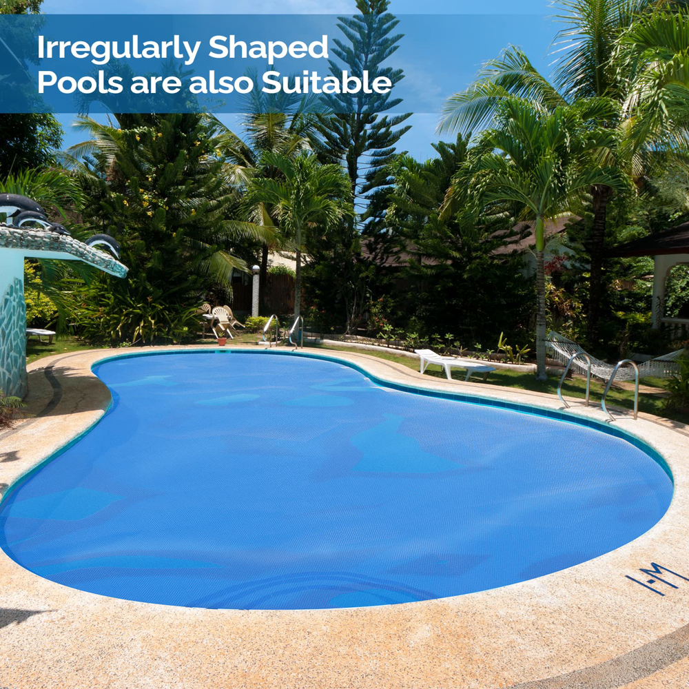 Rectangle Solar Pool Cover Heavy Duty Bubble Blanket Blue
