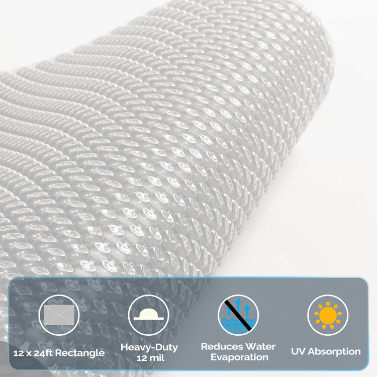 12 Mil Rectangle Solar Pool Cover Heavy Duty Bubble Blanket Clear