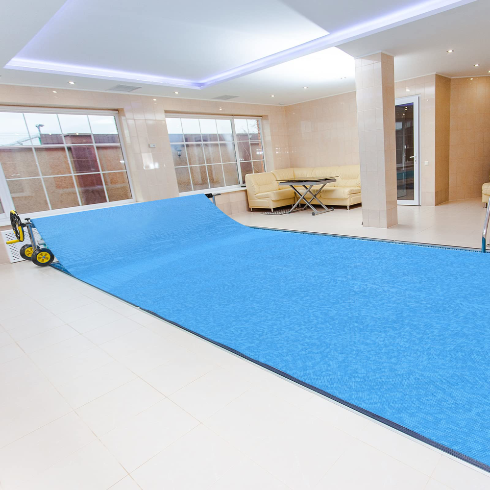 Rectangle Solar Pool Cover Heavy Duty Bubble Blanket Blue