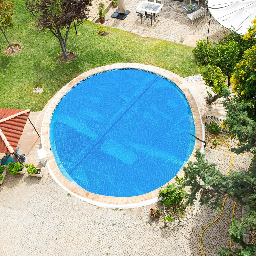 Round Solar Pool Cover Heavy Duty Bubble Blanket Blue